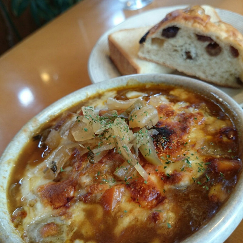 発芽玄米のカレー&納豆リゾット(茶房　ぶれっど )