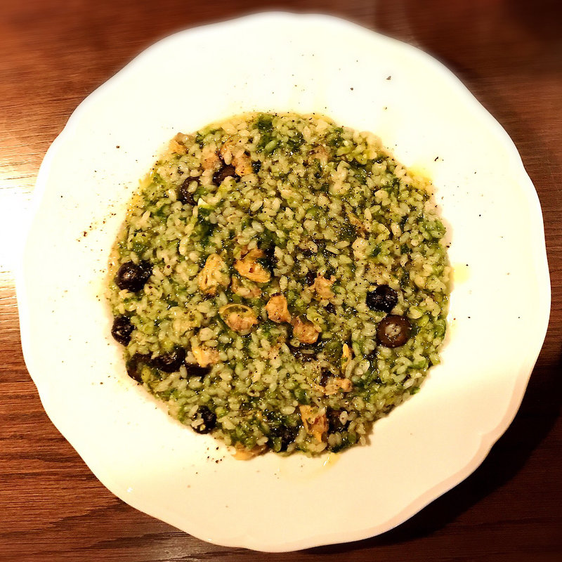 アサリと青のりとオリーブのリゾット(ｅｋａｏ)