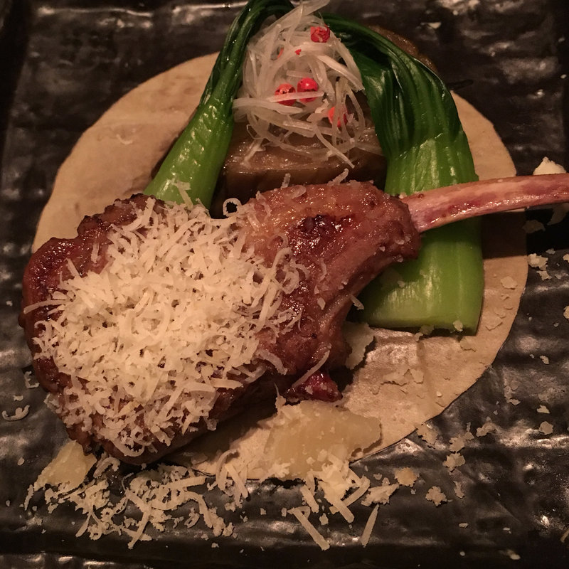 ラム肉のグリル(鉄板和食とおばんざい 亀八 銀座)