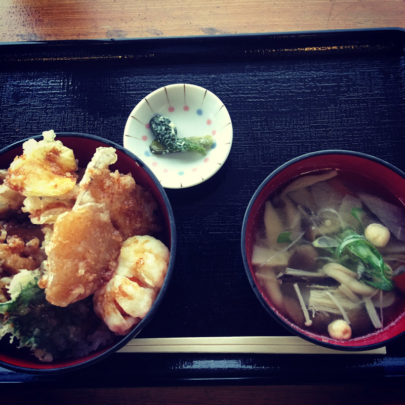 山の恵みの天ぷら丼セット(道の駅つちゆ )
