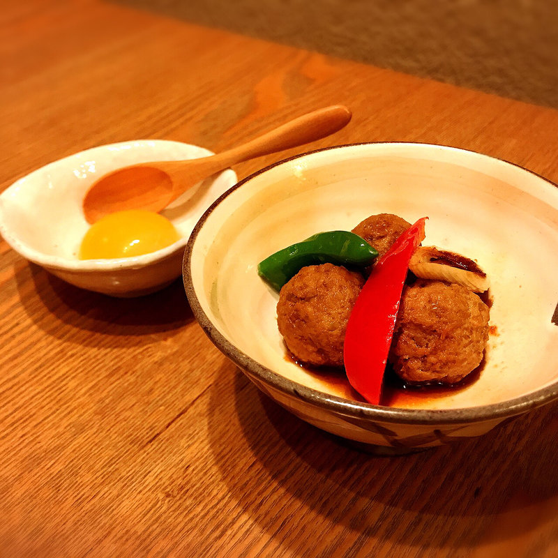  鴨つくねタレ焼き(蕎や 月心)