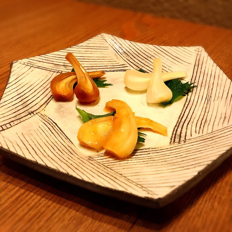 自家製らっきょ三種(蕎や 月心)