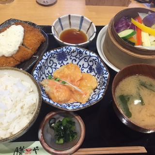 海老マヨチリと鶏胸肉のチキン南蛮膳(musi-vege+ 堺プラットプラット店)