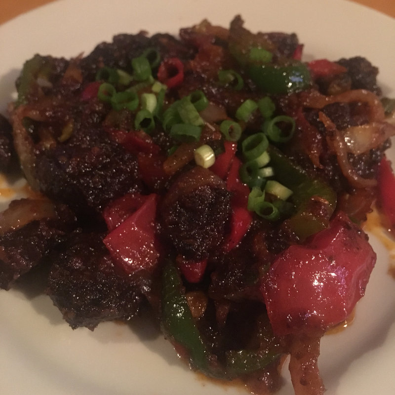 乾燥マトンのスパイシー炒め(アーガン)