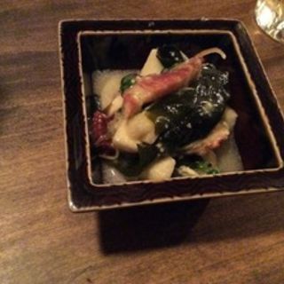 焼きイカと菜の花酢味噌和え(虎轍)