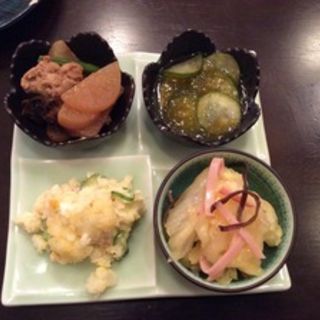 お任せ4品セット(居酒屋むぎ)