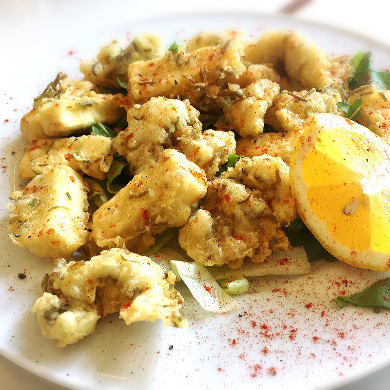 鱧と白茄子のフリット(チーロ)