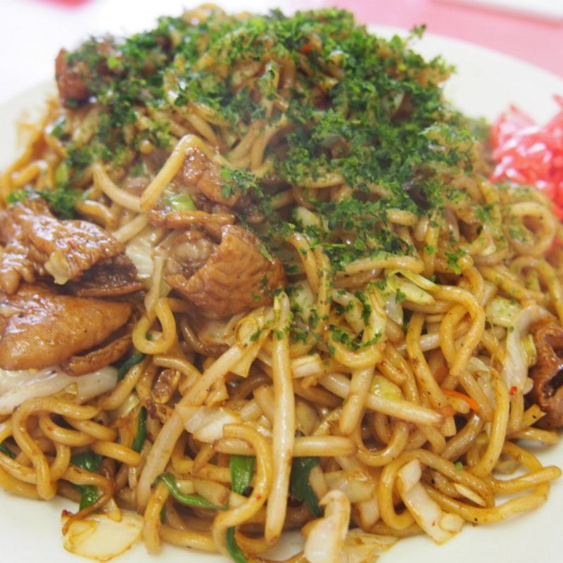 嵐山辛モツ焼きそば(満腹ラーメン三宝)