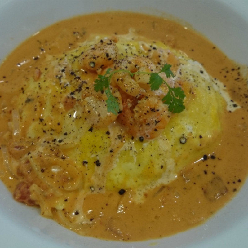 エビのトマトクリームとふわトロたまご(PASTAまにあ （パスタマニア）)