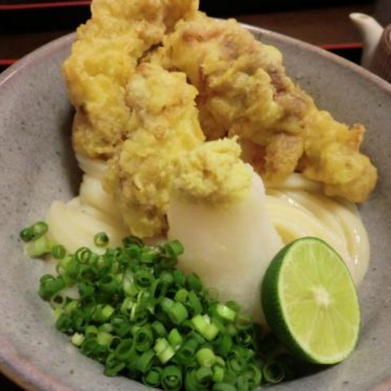 とり天生醤油うどん(冷)(堺うどん ちはや)