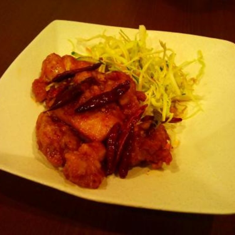 地鶏の唐揚げ 唐辛子炒め(好天)