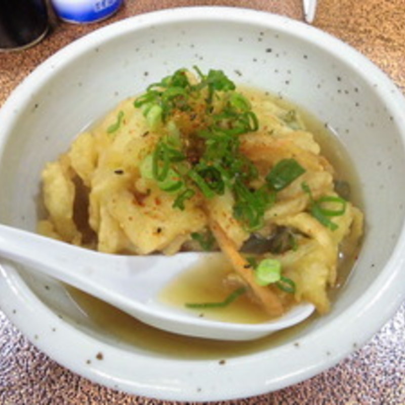 かきあげハーフサイズおでん出汁かけ(十三屋 （十三/居酒屋）)