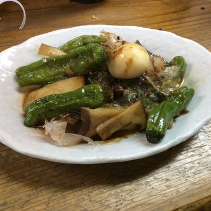 しし唐とエリンギの炒め物(よしのや酒店)