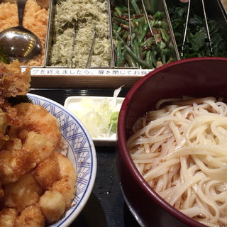 稲庭うどん(冷)つけと天丼金子半之助の天ばらめし(稲庭うどんとめし 金子半之助 コレド室町店 )