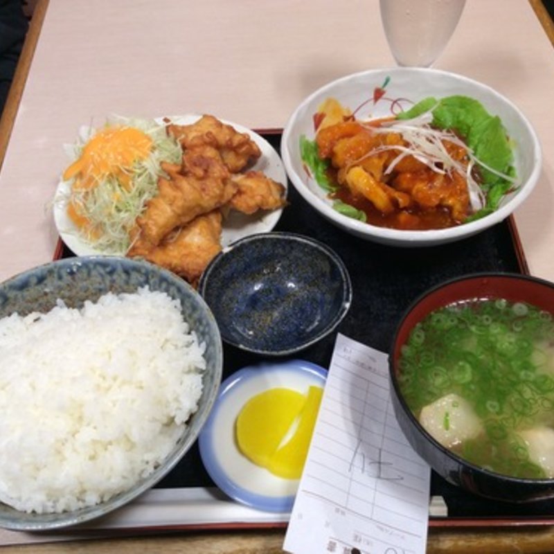 唐揚げとエビチリのセット(北野屋 )