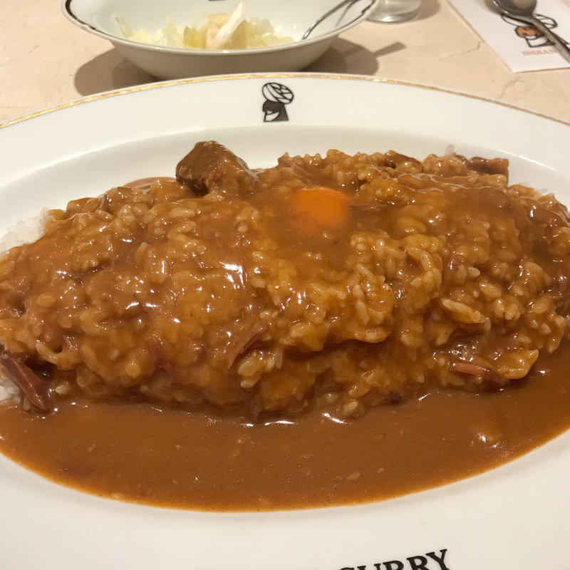 カレー   ルー・ライス大盛 卵入り(インデアンカレー 淀屋橋店)