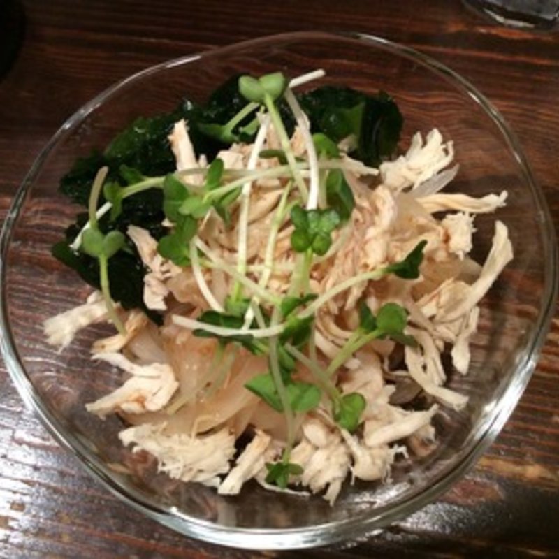 玉ねぎとササミのサラダ(じゃがいも)