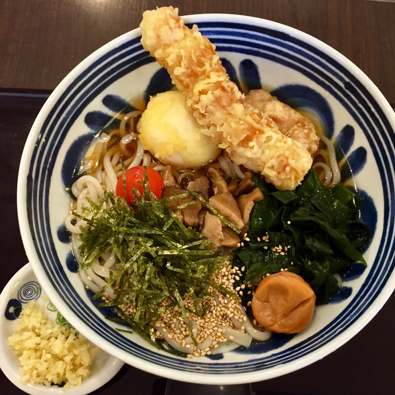 冷し特天ぶっかけうどん(隠れ岩松)