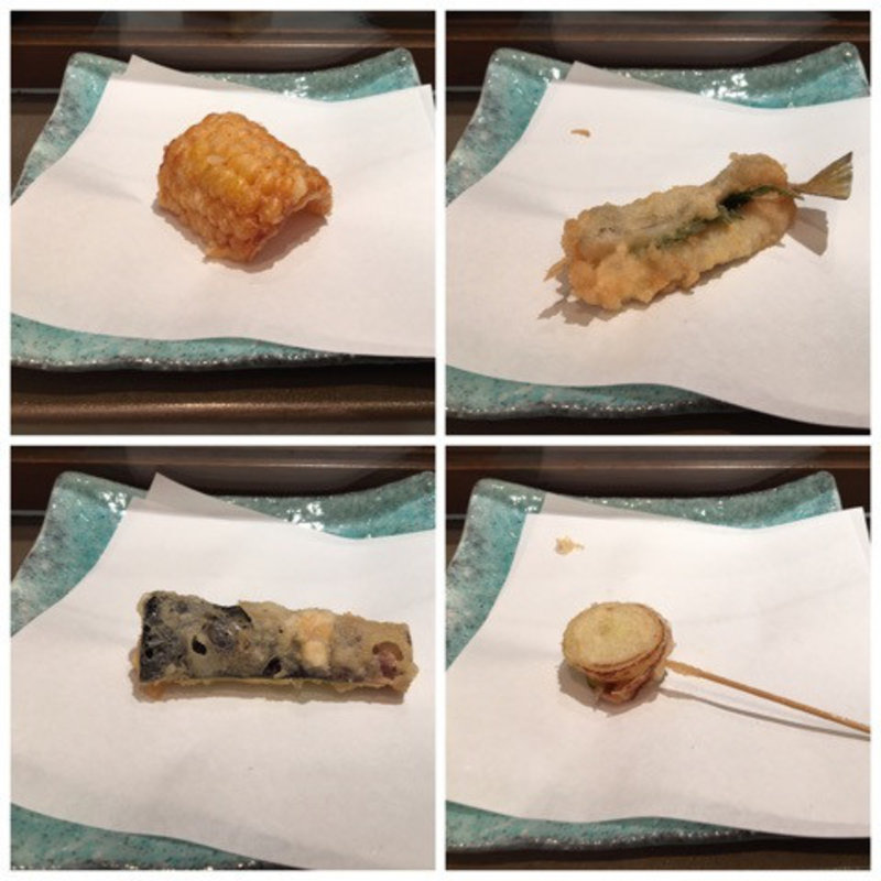 コーン、きす、ナス、小玉ねぎ(日本料理 「源氏」 ヒルトン名古屋 （げんじ）)