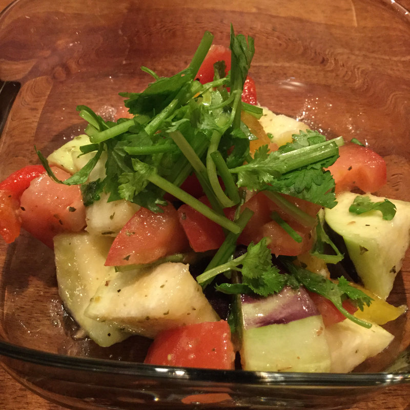 水茄子とパクチーのサラダ(をさむ)