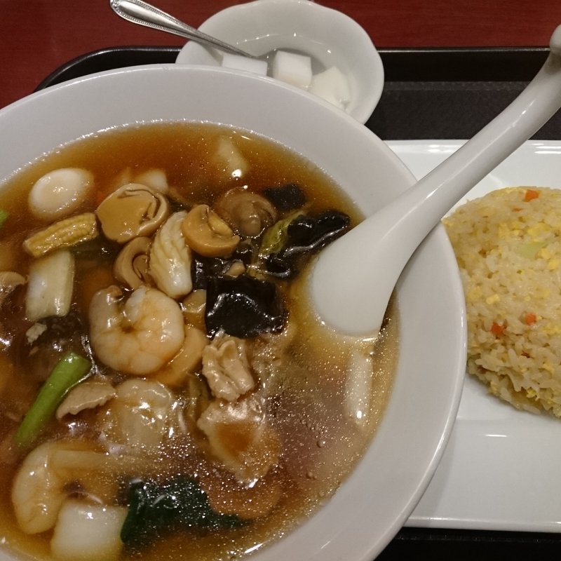 五目そば+炒飯セット(唐庄酒家)