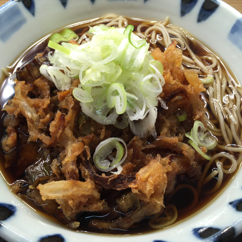かき揚げそば(そば新 新富町店)
