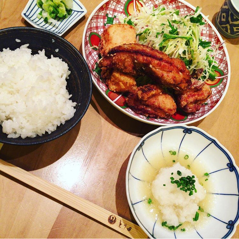 唐揚げ定食(とり田 博多本店)