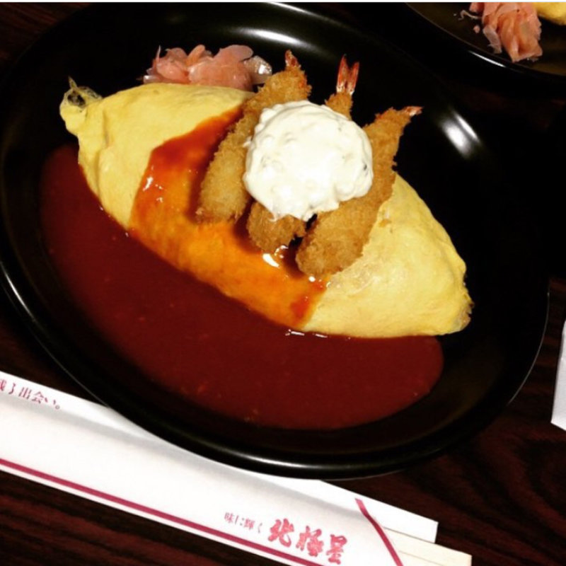 エビフライオムライス(北極星 心斎橋本店)