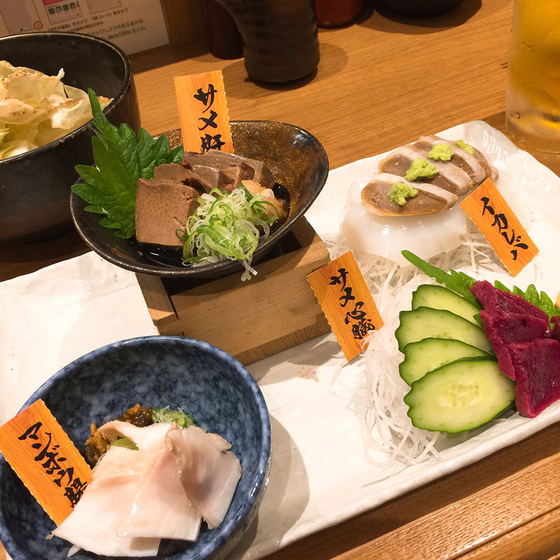 さかなの肝刺し  四種盛り合わせ(さかなの肝屋 納屋橋店 )