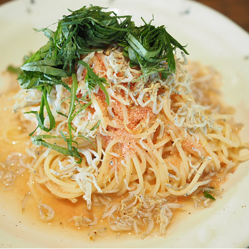 じゃこと明太子と大葉の冷製パスタ(Vert Fonce)