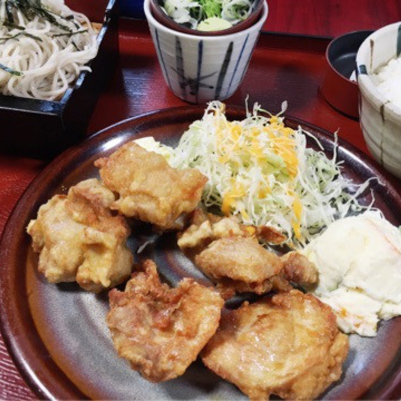 唐揚げセット(そば処ふでむら)