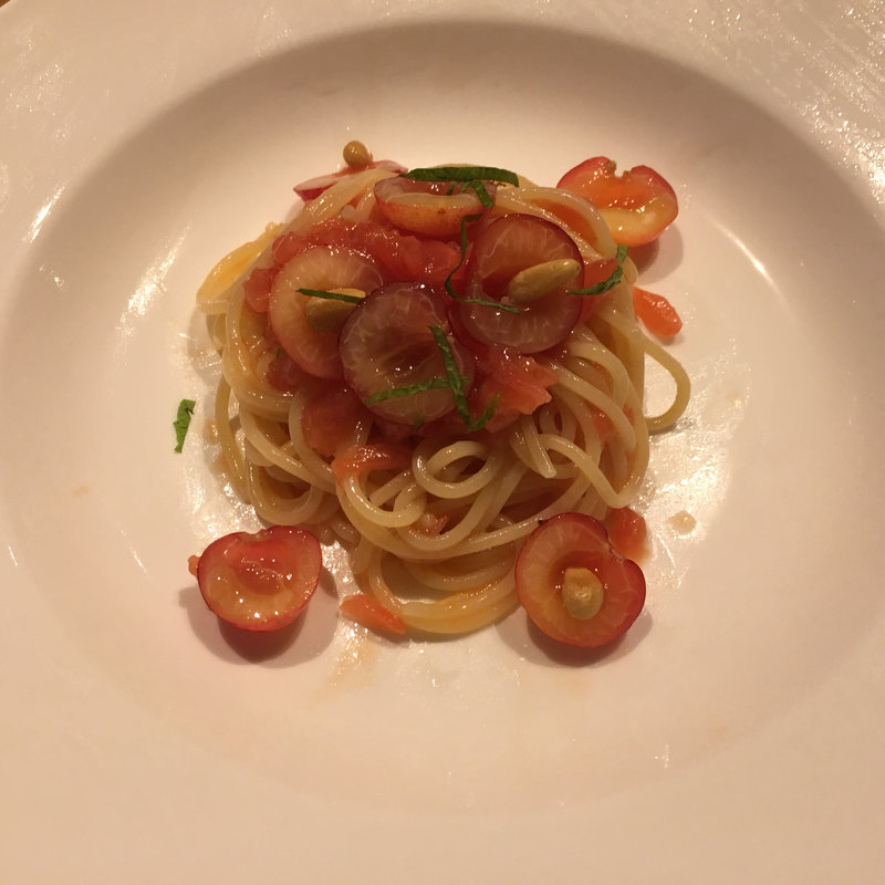さくらんぼの冷製パスタ(恵比寿 DAL-MATTO)