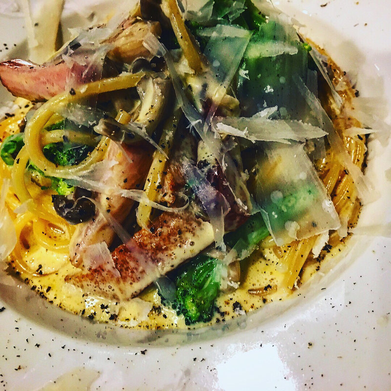 季節野菜と厚切りベーコンのカルボナーラ(THE STRUCTURE （ザ ストラクチャー）)