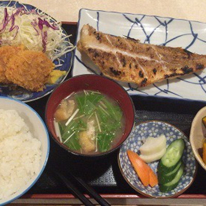 赤魚の一夜干し・ハムカツ (千味レストラン)