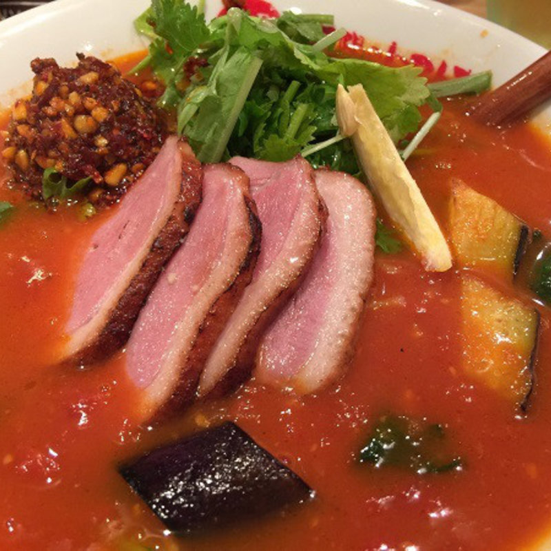 パクチー香る合鴨のアジアントマト麺 (太陽のトマト麺 豊洲支店 )