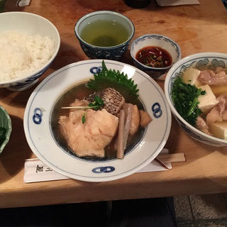 銀ムツ煮付とライス  とり豆腐付 (三州屋)