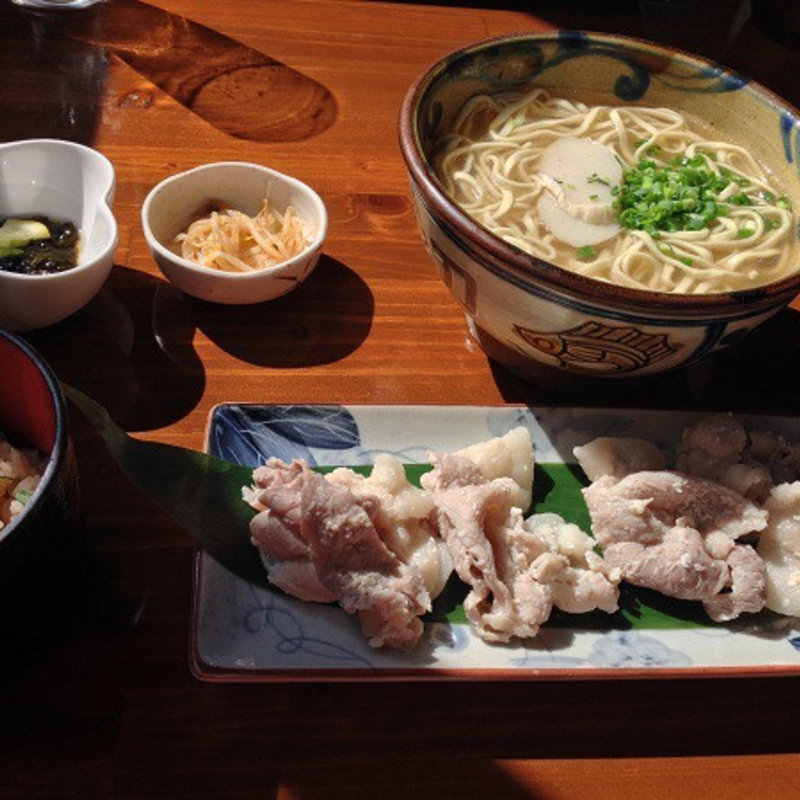 琉球黒豚あぐーしゃぶしゃぶそば定食 (楚辺)