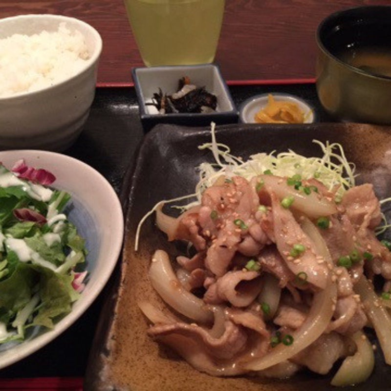 日替り御膳 豚バラ生姜焼き(わびさび BEKKAN （かくれいざかや わびさび）)