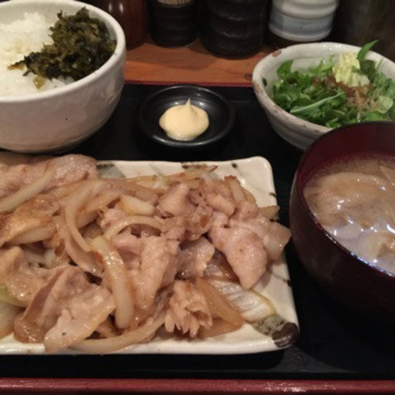 定番！黒豚しょうが焼き定食(あうん酒場 （【旧店名】九州酒場）)