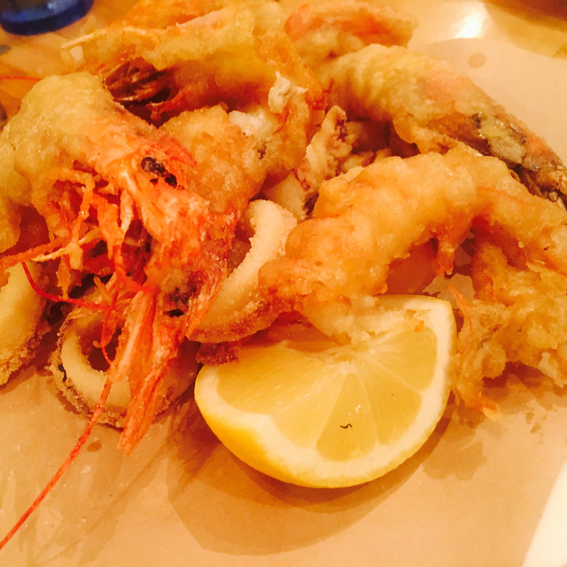 赤エビと白イカのフリット(ゲレロ)