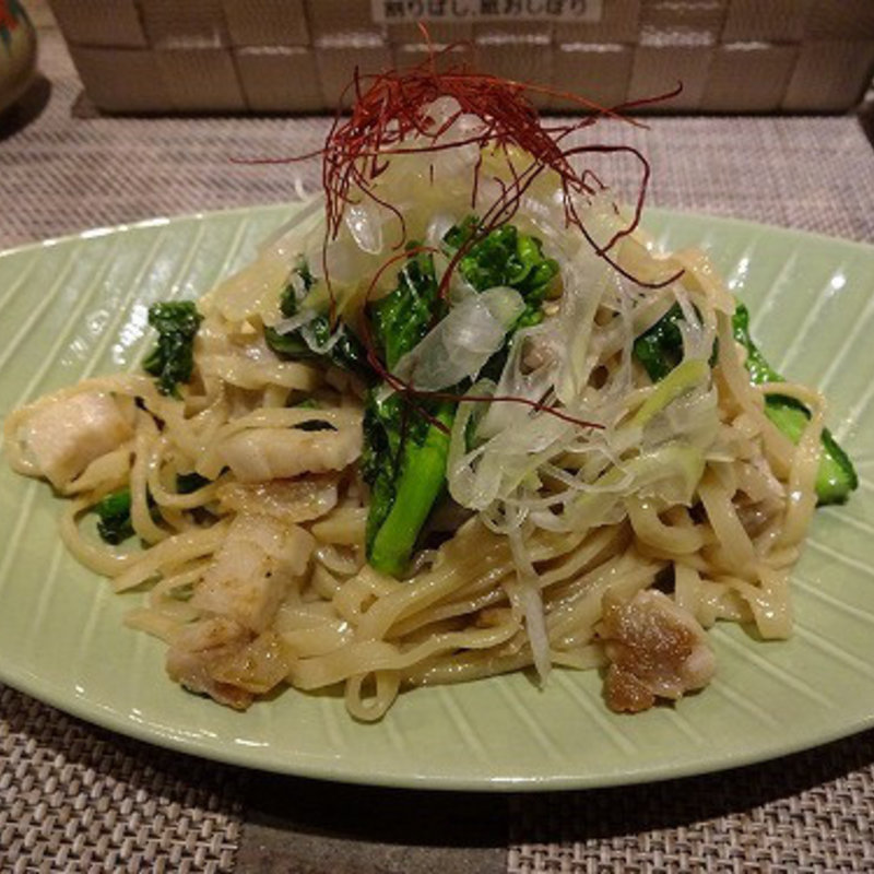 スーチカーと菜の花のOKINAWAN油そば (沖縄時間(オキナワタイム))