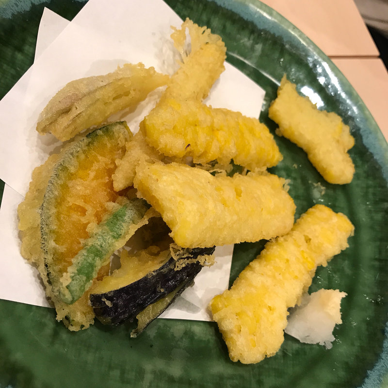 新もろこし天ぷら(まずい魚 青柳 （マズイサカナアオヤギ）)