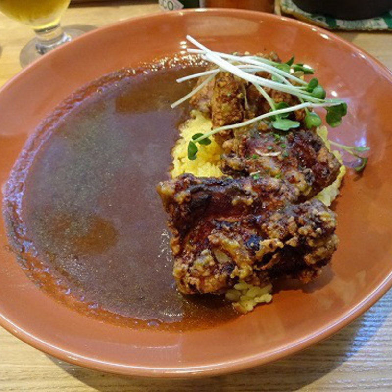 ランチメニュー   ハバネロガーリックジンジャーのフライドチキンカレー(ケロッグアンドカリー querog and curry)