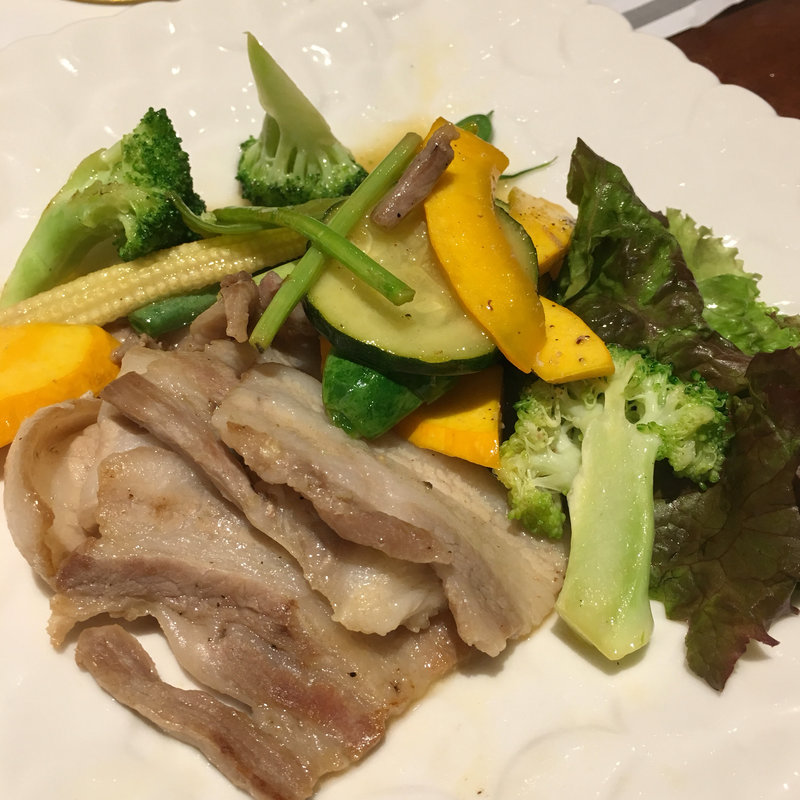 こめ豚と夏野菜のレモンバター(六ヶ城)