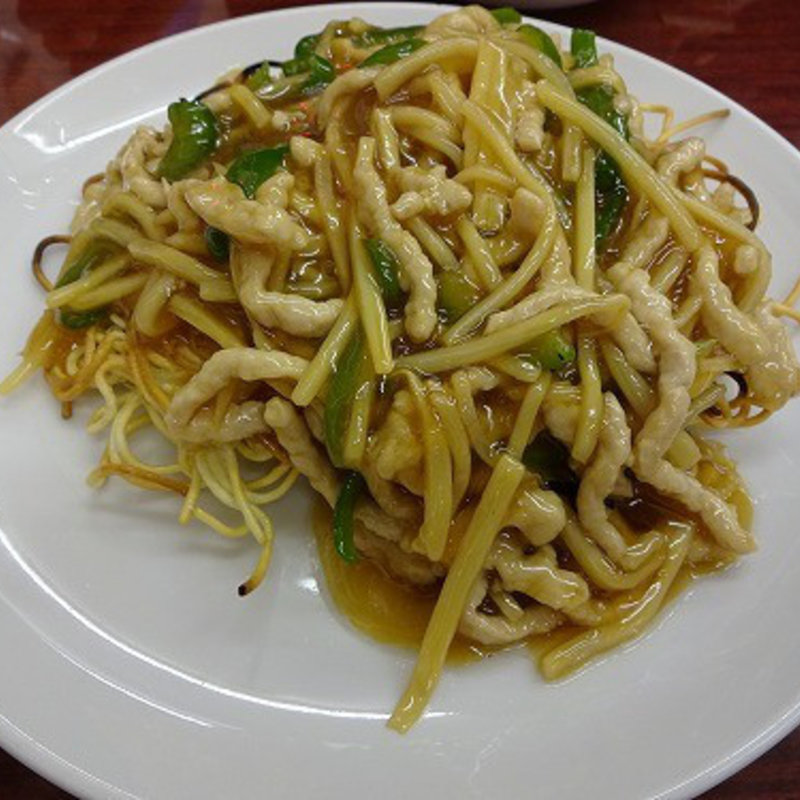 青椒肉絲あんかけ焼きそば (馬さんの店 龍仙)