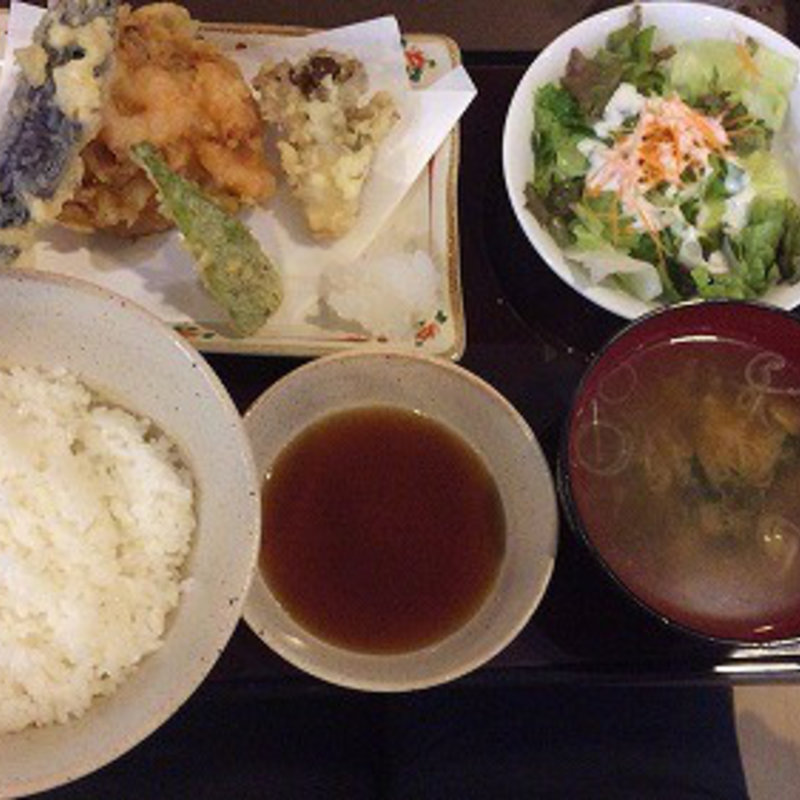 野菜かき揚げ定食(ガーデンテラス )