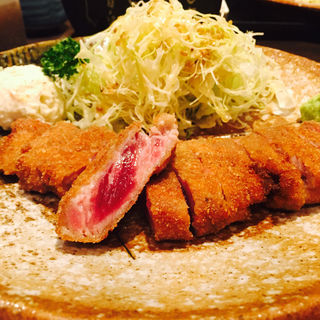 牛かつ麦めしとろろセット(牛かつ もと村 浜松町店 )