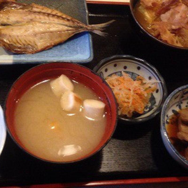 和定食（肉豆腐、焼きアジ・ご飯少なめ）(千味レストラン)