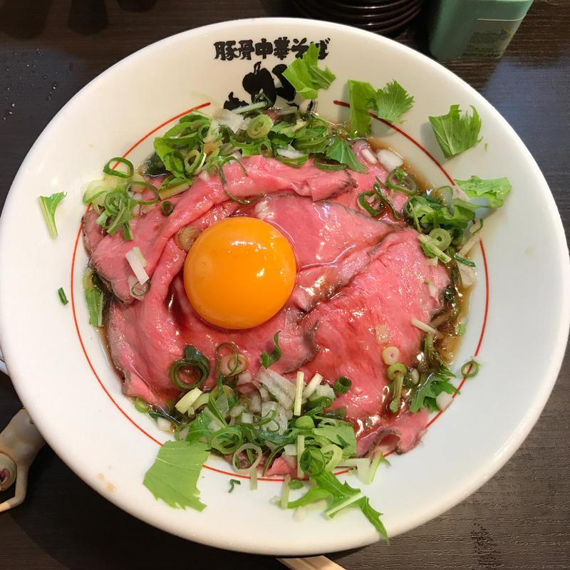 冷やしbeefそば 〜ええ肉使い過ぎました〜(豚骨中華そば がんたれ)