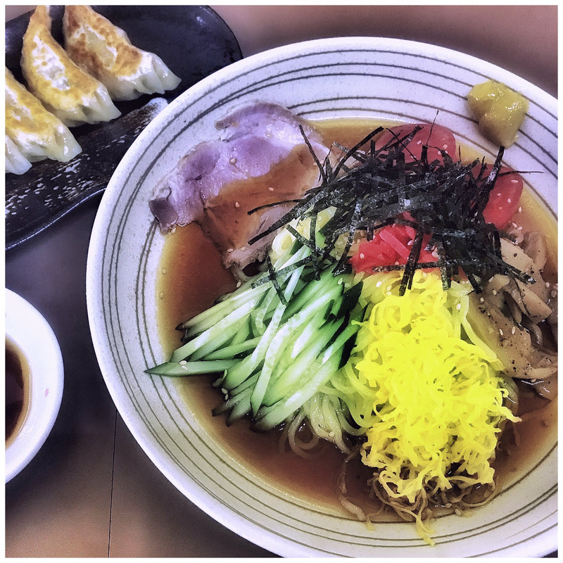 冷やし中華＋餃子(ラーメン めん丸 気仙沼店 )